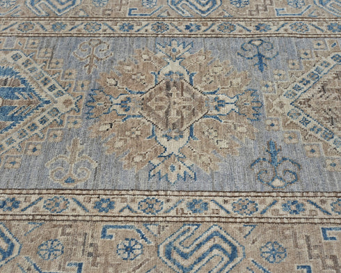 3x5 Kazak Gray Brown Hand Knotted Geometric Wool Area Rug